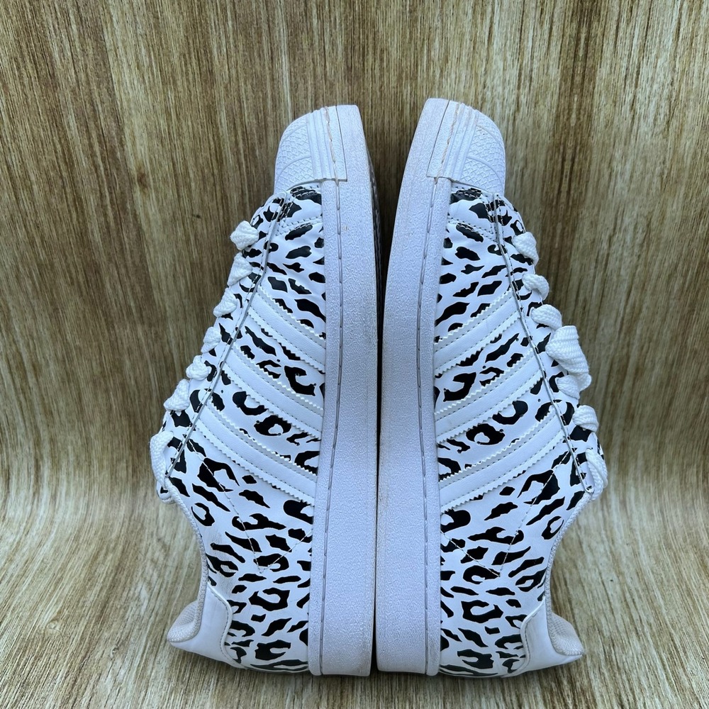 Adidas Superstar Women's Size 8.5 White Cheetah Print Shell Toe Shoes FV3451 - Picture 7 of 10